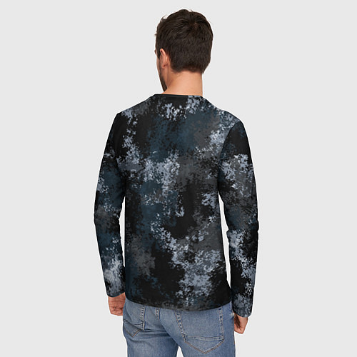 Мужской лонгслив Камуфляж ночной Ниндзя / 3D-принт – фото 4