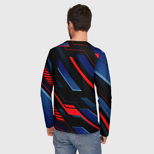 Мужской лонгслив TESLA - RED TECHNOLOGY / 3D-принт – фото 4