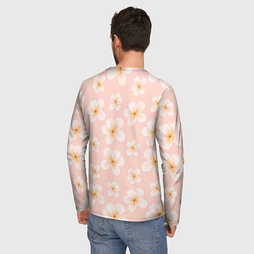 Мужской лонгслив Собачка с короной в цветах / 3D-принт – фото 4