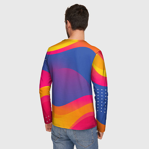 Мужской лонгслив Rayman абстрактные волны / 3D-принт – фото 4