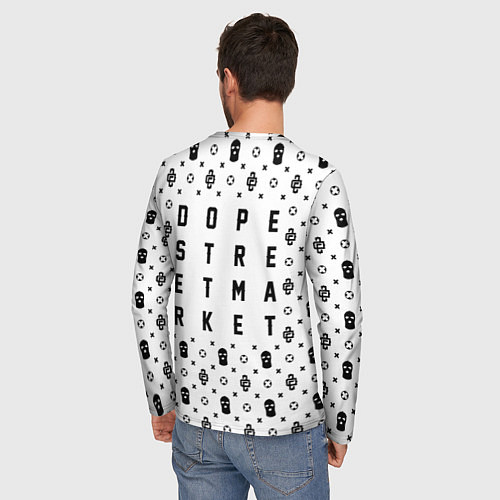 Мужской лонгслив Узор White Dope Camo Dope Street Market / 3D-принт – фото 4