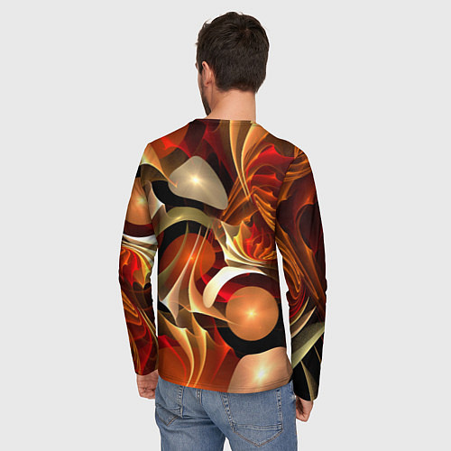 Мужской лонгслив Абстрактные цифровые спирали / 3D-принт – фото 4