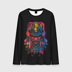 Лонгслив мужской Неоновый Самурай Киберпанк, цвет: 3D-принт