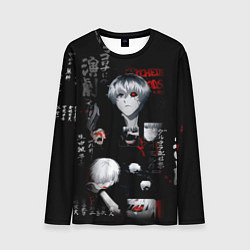 Лонгслив мужской Токийский Гуль Иероглифы Tokyo Ghoul, цвет: 3D-принт