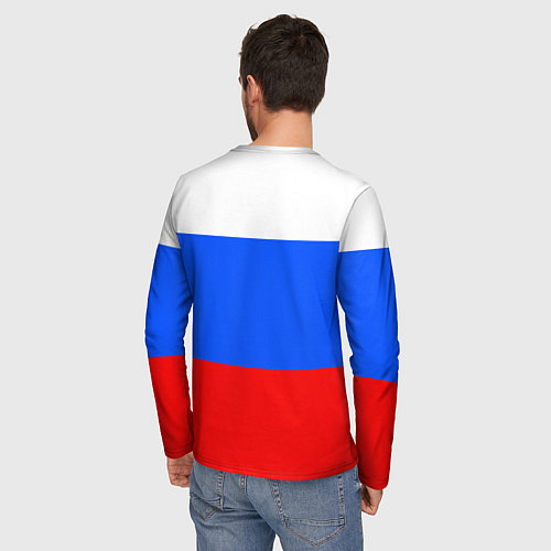 Мужской лонгслив Флаг России с серпом и молотом / 3D-принт – фото 4