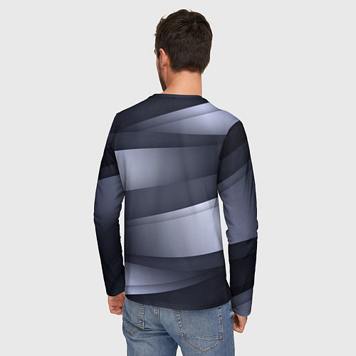 Мужской лонгслив Серо-белая Волна / 3D-принт – фото 4