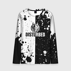 Лонгслив мужской Disturbed черное белое, цвет: 3D-принт