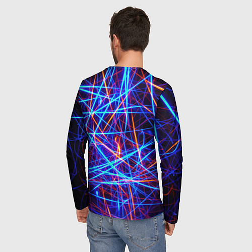Мужской лонгслив Neon pattern Fashion 2055 / 3D-принт – фото 4