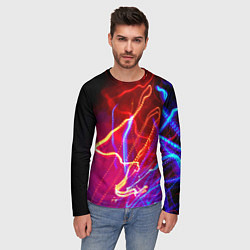 Лонгслив мужской Neon vanguard pattern Lighting, цвет: 3D-принт — фото 2