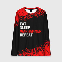 Лонгслив мужской Eat Sleep Warhammer Repeat - Спрей, цвет: 3D-принт