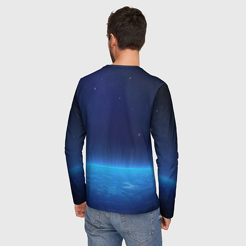 Мужской лонгслив Планета вид из космоса / 3D-принт – фото 4