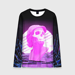 Лонгслив мужской Vaporwave Skull Психоделика, цвет: 3D-принт