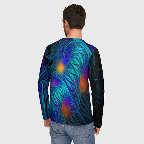 Мужской лонгслив Neon pattern Неоновый паттерн / 3D-принт – фото 4