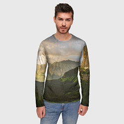 Лонгслив мужской Горы, лес, небо, цвет: 3D-принт — фото 2