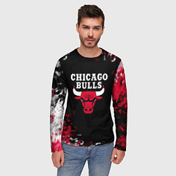 Лонгслив мужской Чикаго Буллз Chicago Bulls Огонь, цвет: 3D-принт — фото 2