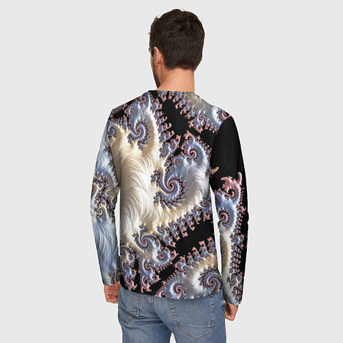 Мужской лонгслив Авангардный фрактальный паттерн Avant-garde fracta / 3D-принт – фото 4