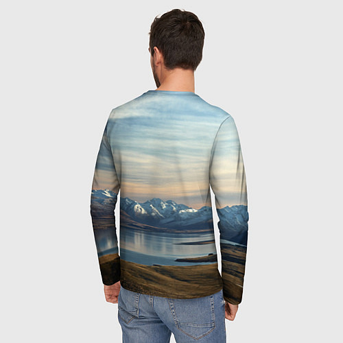 Мужской лонгслив Горы озеро природа / 3D-принт – фото 4