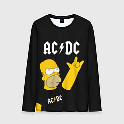 Лонгслив мужской AC DC ГОМЕР СИМПСОН SIMPSONS, цвет: 3D-принт