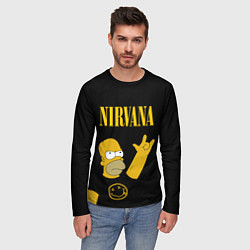 Лонгслив мужской NIRVANA ГОМЕР СИМПСОН, SIMPSONS, цвет: 3D-принт — фото 2