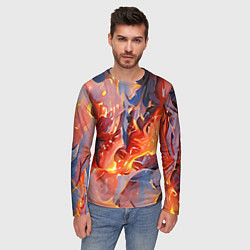 Лонгслив мужской Lava & flame, цвет: 3D-принт — фото 2