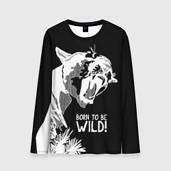 Лонгслив мужской Cougar Born be wild!, цвет: 3D-принт