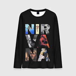 Лонгслив мужской Nirvana Альбомы, цвет: 3D-принт