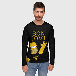 Лонгслив мужской Bon Jovi Гомер Симпсон Рокер, цвет: 3D-принт — фото 2