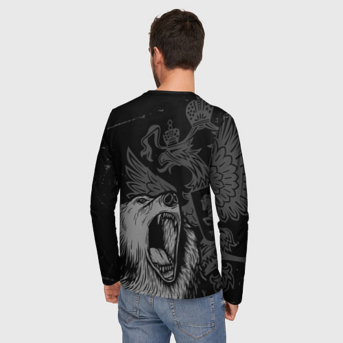 Мужской лонгслив Алексей Россия Медведь / 3D-принт – фото 4
