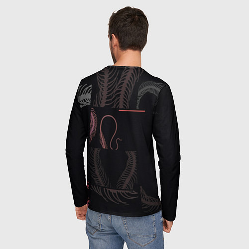 Мужской лонгслив Скелет змеи Snake skeleton / 3D-принт – фото 4