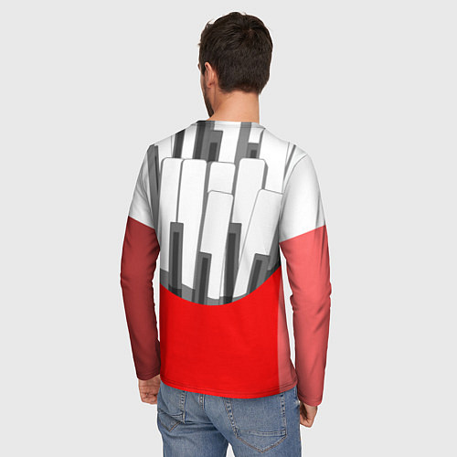 Мужской лонгслив Клавиши фортепиано как картошка фри / 3D-принт – фото 4