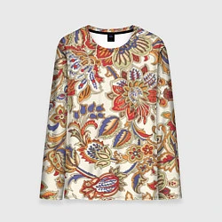 Лонгслив мужской Цветочный винтажный орнамент, цвет: 3D-принт