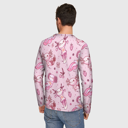 Мужской лонгслив Аксолотль саламандра / 3D-принт – фото 4