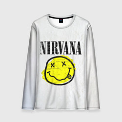 Лонгслив мужской Nirvana логотип гранж, цвет: 3D-принт