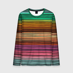 Лонгслив мужской Multicolored thin stripes Разноцветные полосы, цвет: 3D-принт