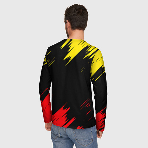 Мужской лонгслив Manchester united Texture / 3D-принт – фото 4