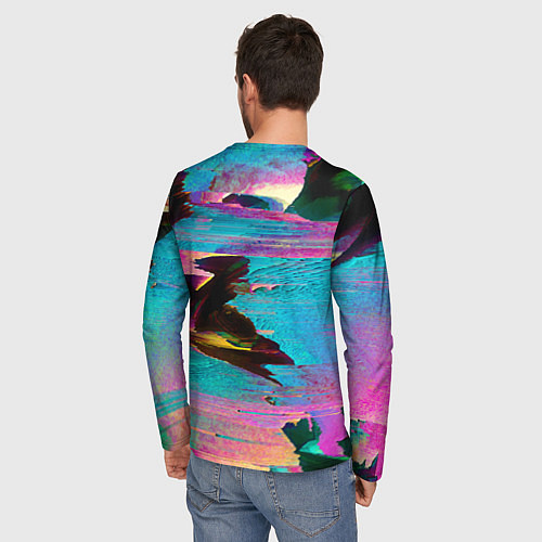 Мужской лонгслив Multicolored vanguard glitch / 3D-принт – фото 4