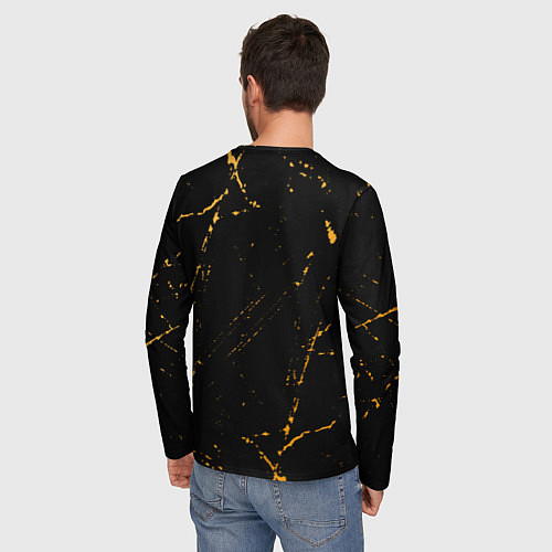 Мужской лонгслив Имя Глеб и зологой герб РФ / 3D-принт – фото 4