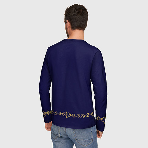 Мужской лонгслив Павлиньи перья с вензелями / 3D-принт – фото 4