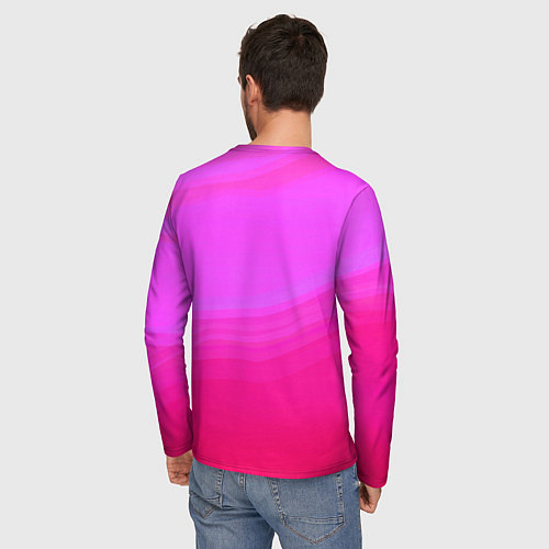 Мужской лонгслив Neon pink bright abstract background / 3D-принт – фото 4