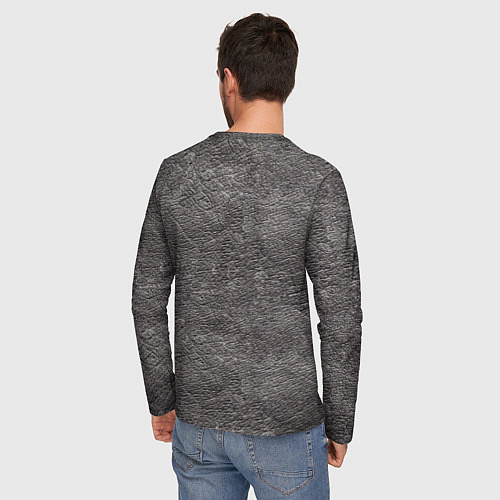 Мужской лонгслив Серая кожа / 3D-принт – фото 4
