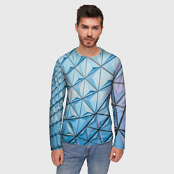 Лонгслив мужской Абстрактная киберпанк броня - Голубой, цвет: 3D-принт — фото 2