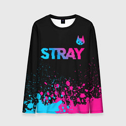 Лонгслив мужской Stray - neon gradient logo, цвет: 3D-принт