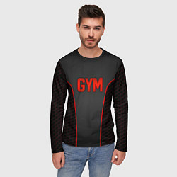 Лонгслив мужской GYM - Красные соты, цвет: 3D-принт — фото 2