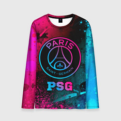 Лонгслив мужской PSG - neon gradient, цвет: 3D-принт