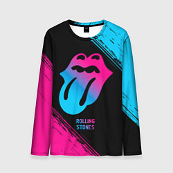 Лонгслив мужской Rolling Stones - neon gradient, цвет: 3D-принт