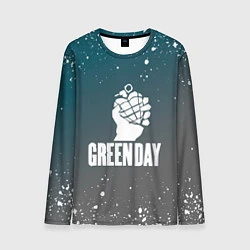 Лонгслив мужской Green day - брызги, цвет: 3D-принт