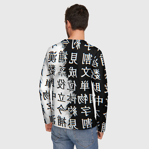 Мужской лонгслив Макима Chainsaw Man Иероглифы / 3D-принт – фото 4