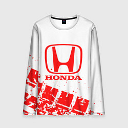 Лонгслив мужской Honda - красный след шины, цвет: 3D-принт