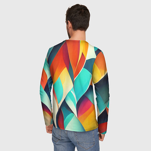 Мужской лонгслив Красивые многоцветные узоры / 3D-принт – фото 4