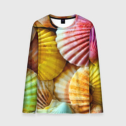 Лонгслив мужской Разноцветные створки океанских раковин, цвет: 3D-принт